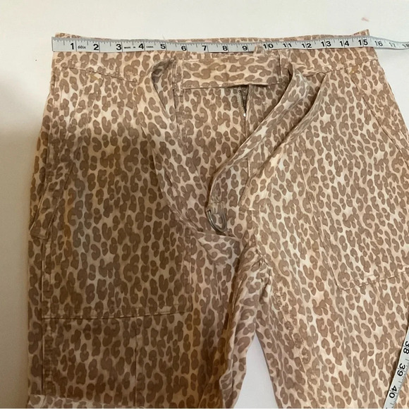 ANTHROPOLOGIE The Wanderer Animal Leopard Straight Relaxed Leg Pants Cotton 29 - Picture 7 of 11